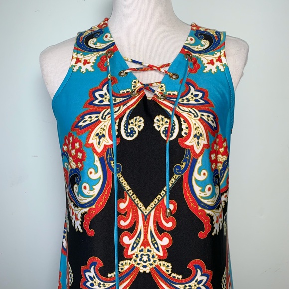 MSK Sleeveless Print Dress Size M - Picture 3 of 12